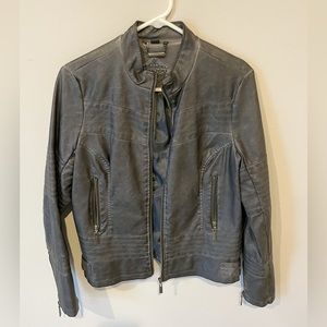 Women’s JouJou faux leather jacket.  Size L.  Distressed Gray.